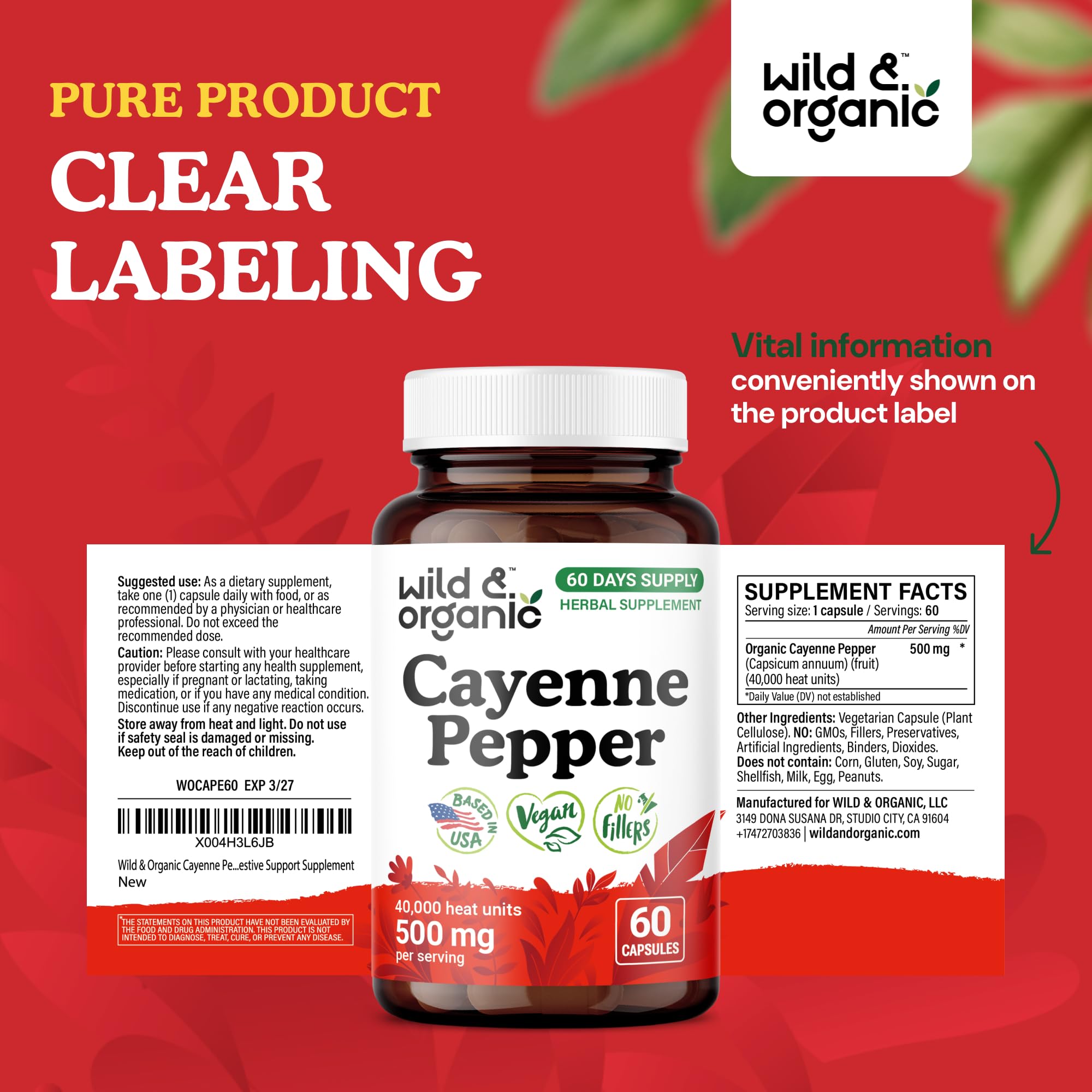 Wild & Organic Cayenne Capsules lifestyle scene, ideal for daily wellness rituals