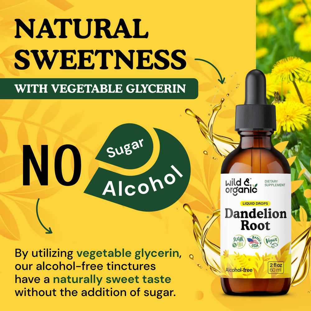 Wild & Organic Dandelion Root Liquid form close-up