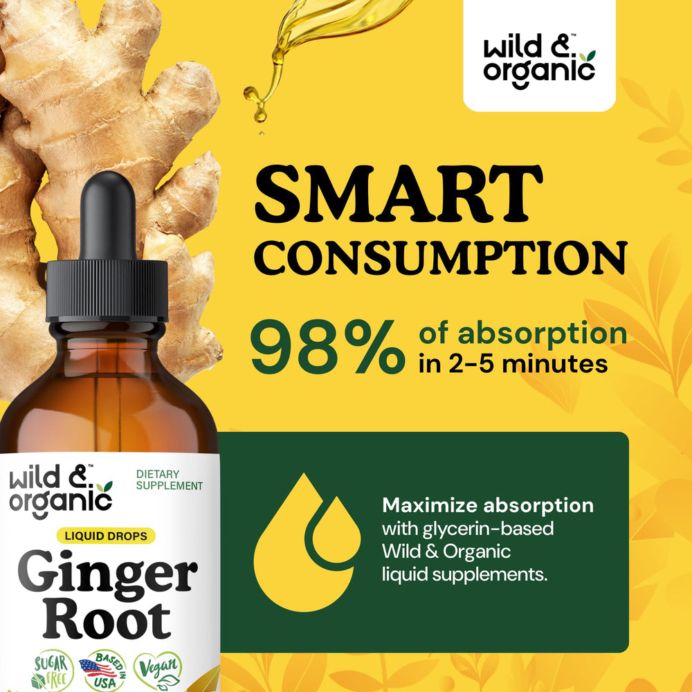 Amber-colored ginger liquid highlights glycerin base and clear texture.