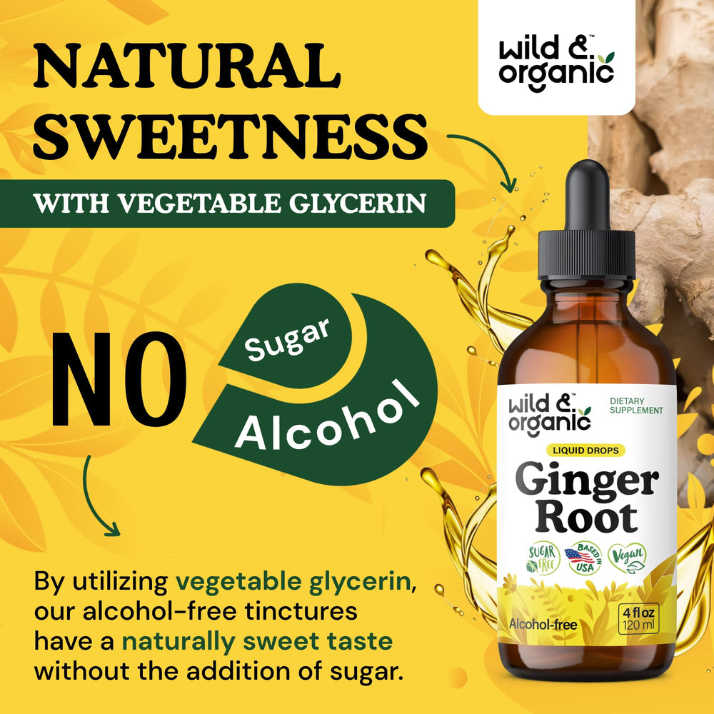 Ginger drops in a glass illustrating convenient consumption.