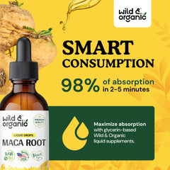 Wild & Organic Maca Root Drops liquid texture demonstrates easy dosing