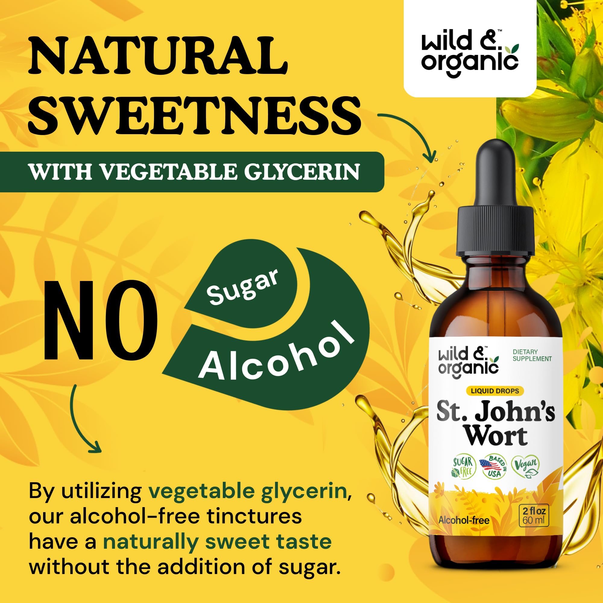 Natural, alcohol-free formula shown with nature-inspired packaging.