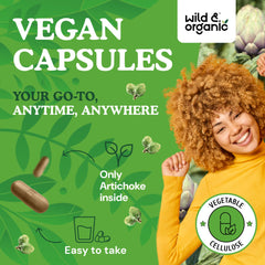 Wild & Organic capsules with vegetable cellulose coating for easy swallowing.