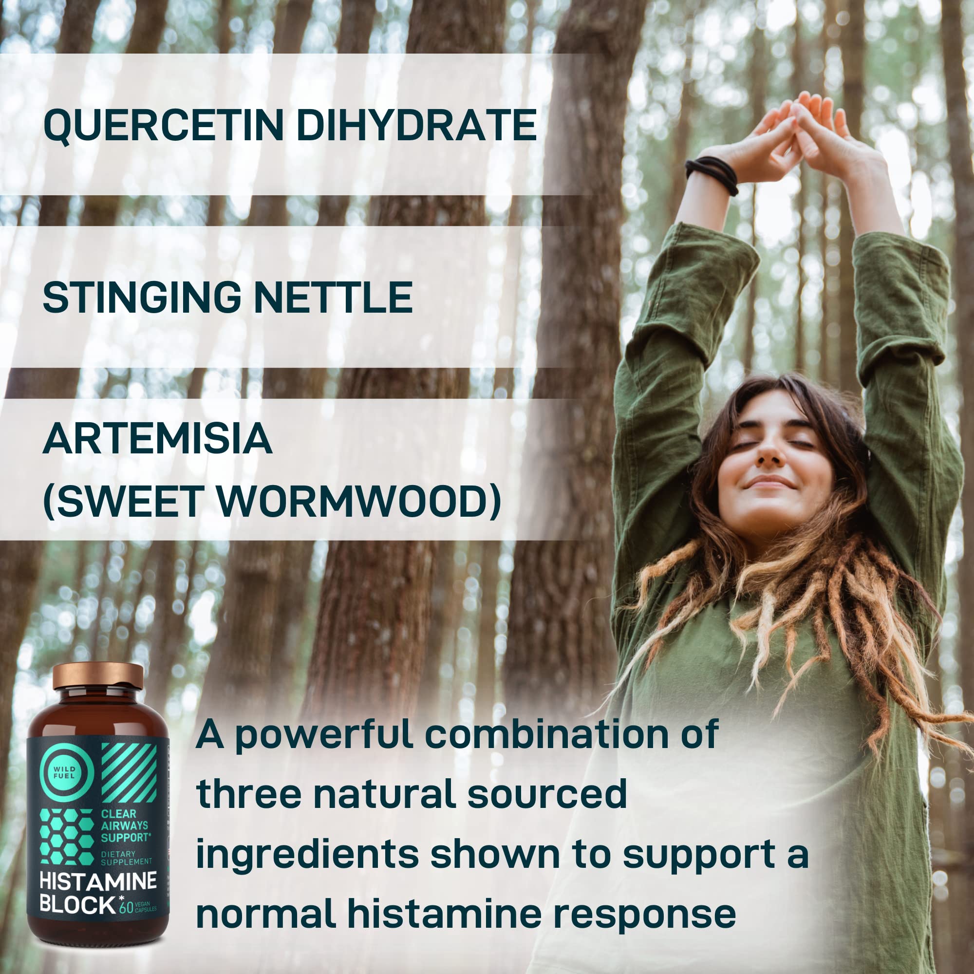 Wild Fuel nettle plant extract bottle, suggesting herbal respiratory comfort.