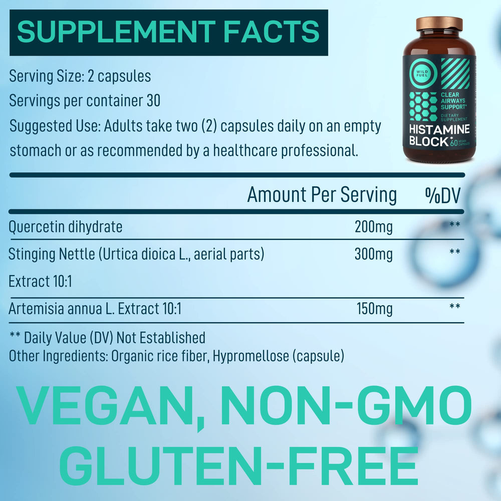 Wild Fuel quercetin flavonoids ingredients close-up, highlighting natural antioxidant support.