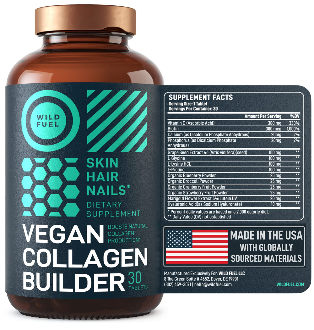 Made-in-USA badge for WILD FUEL Vegan Collagen Builder signaling quality.