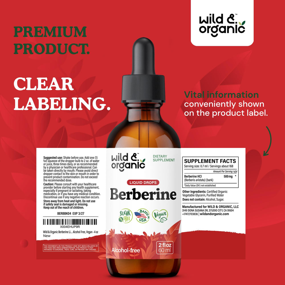 Wild & Organic Berberine Drops daily-use image showing convenient intake.