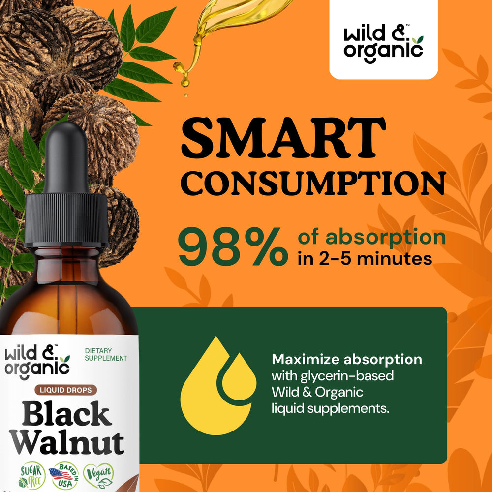 Powdered black walnut hull extract signals natural plant-based detox ingredients.
