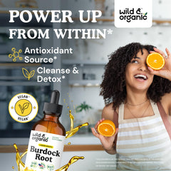 Wild & Organic burdock tincture dropper for convenient daily dosing
