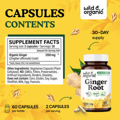 Wild & Organic Ginger Root Capsules on pantry shelf as part of daily routine.