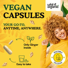 Wild & Organic Ginger Root Capsules vegan coating close-up—plant-based capsule