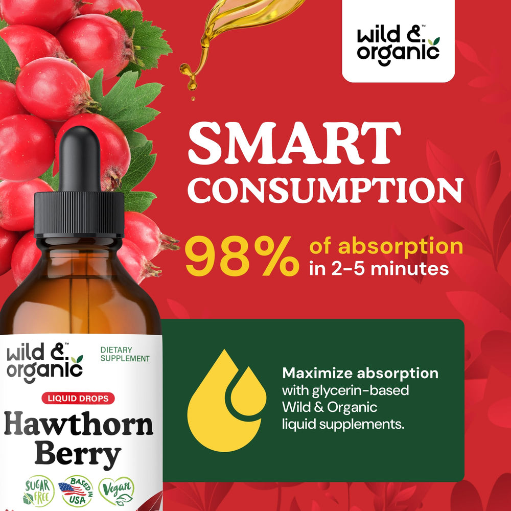 Wild & Organic Hawthorn Berries closeup showing natural ingredients