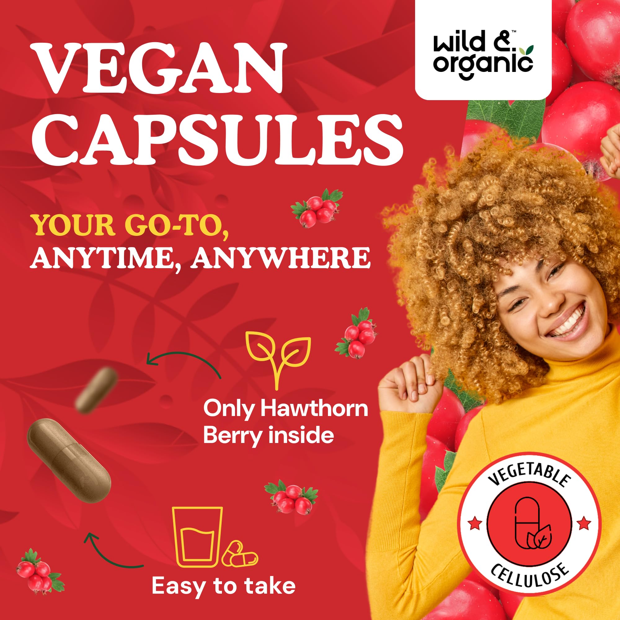 Wild & Organic 60-day supply bottle conveys value and long-term daily support.