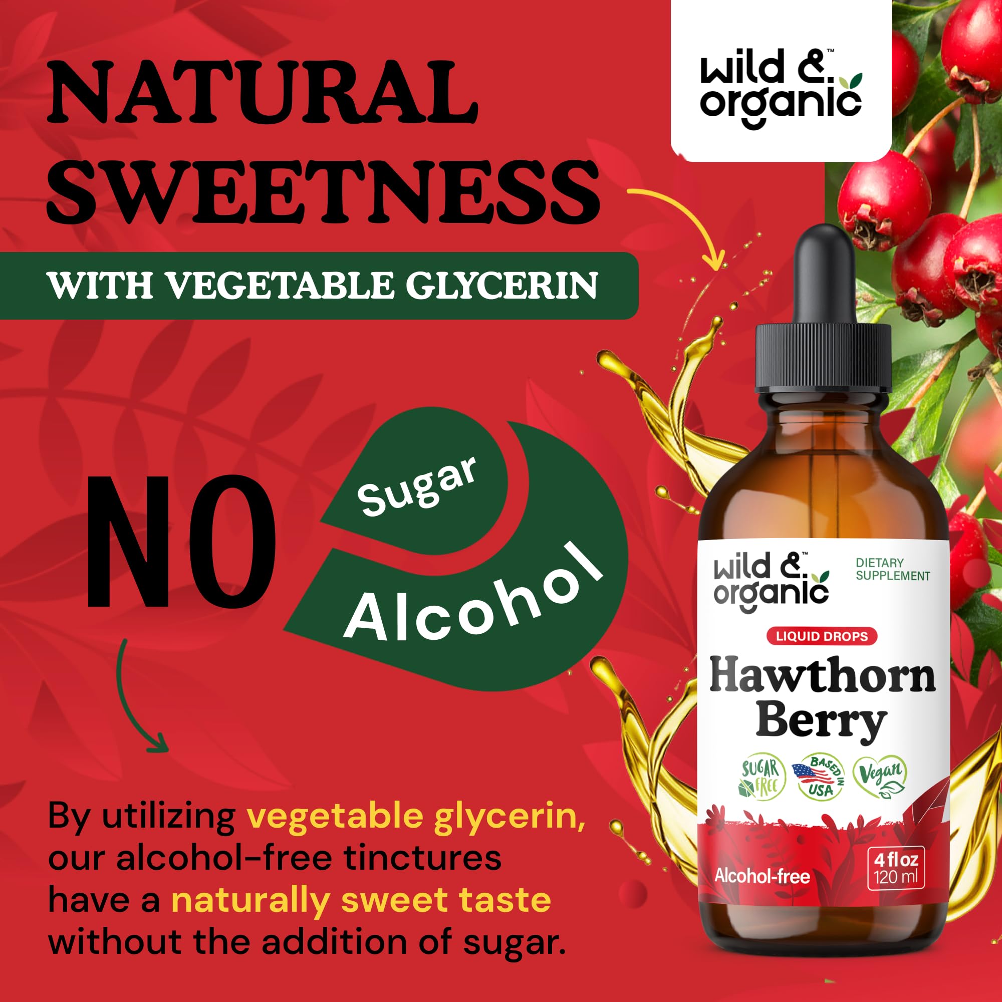 Wild & Organic Hawthorn Berry Tincture label detail