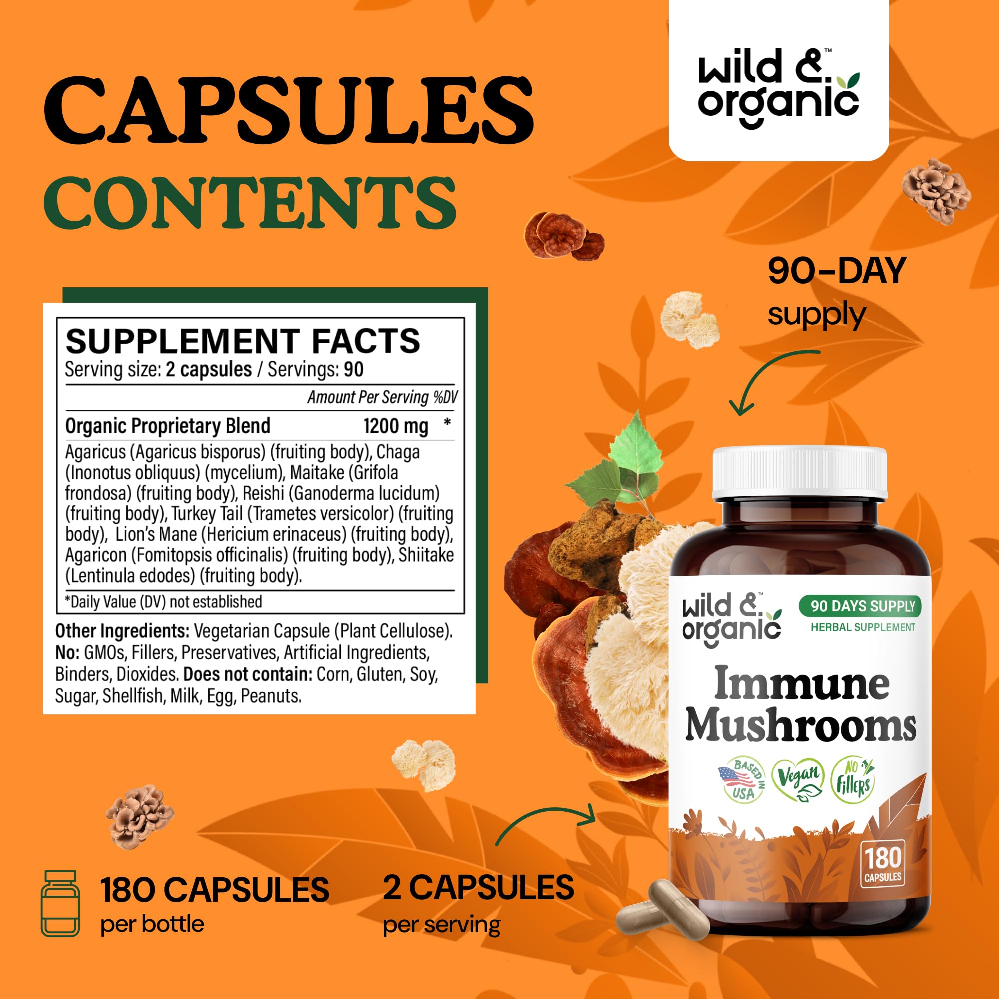 Wild & Organic product label – non-GMO, no fillers emphasized.