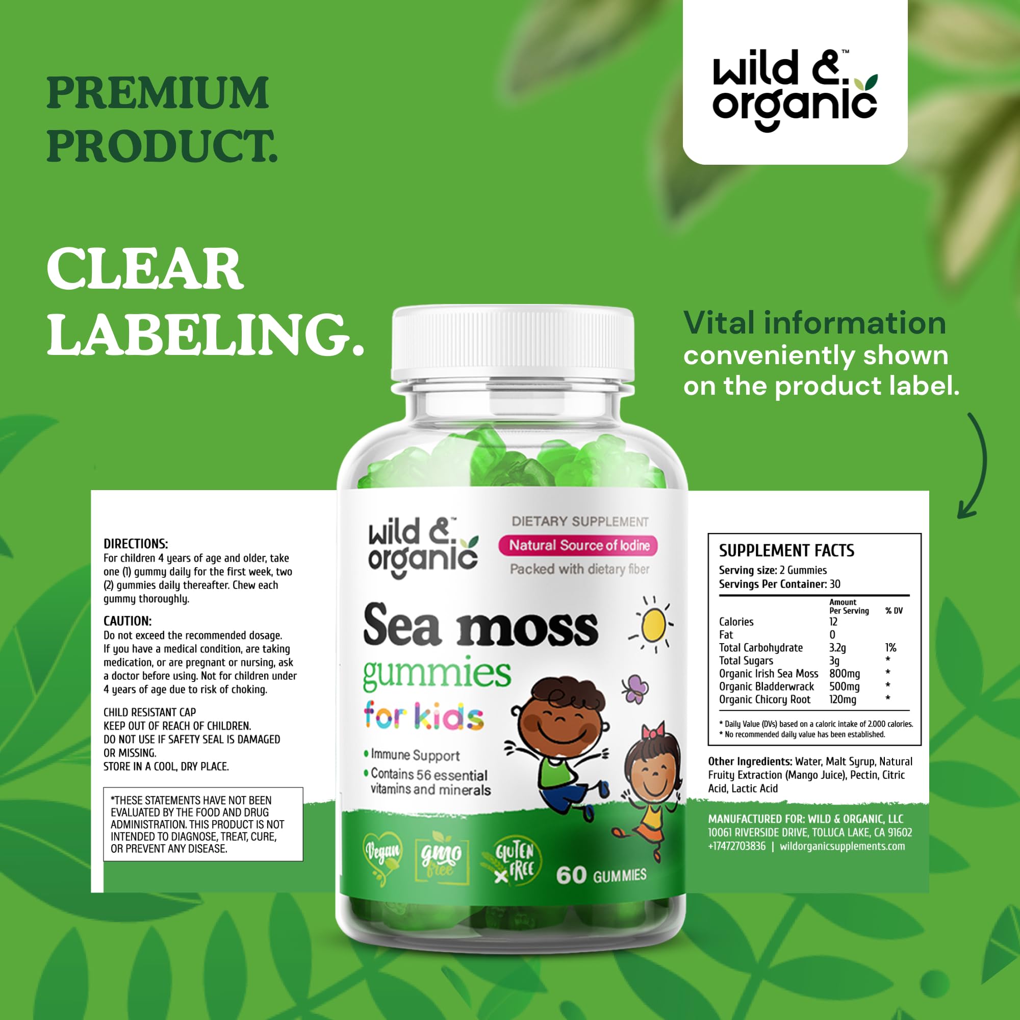 Wild & Organic kid-friendly packaging promotes easy daily use.