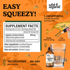 Dropper dispensing licorice tincture for easy, alcohol-free dosing