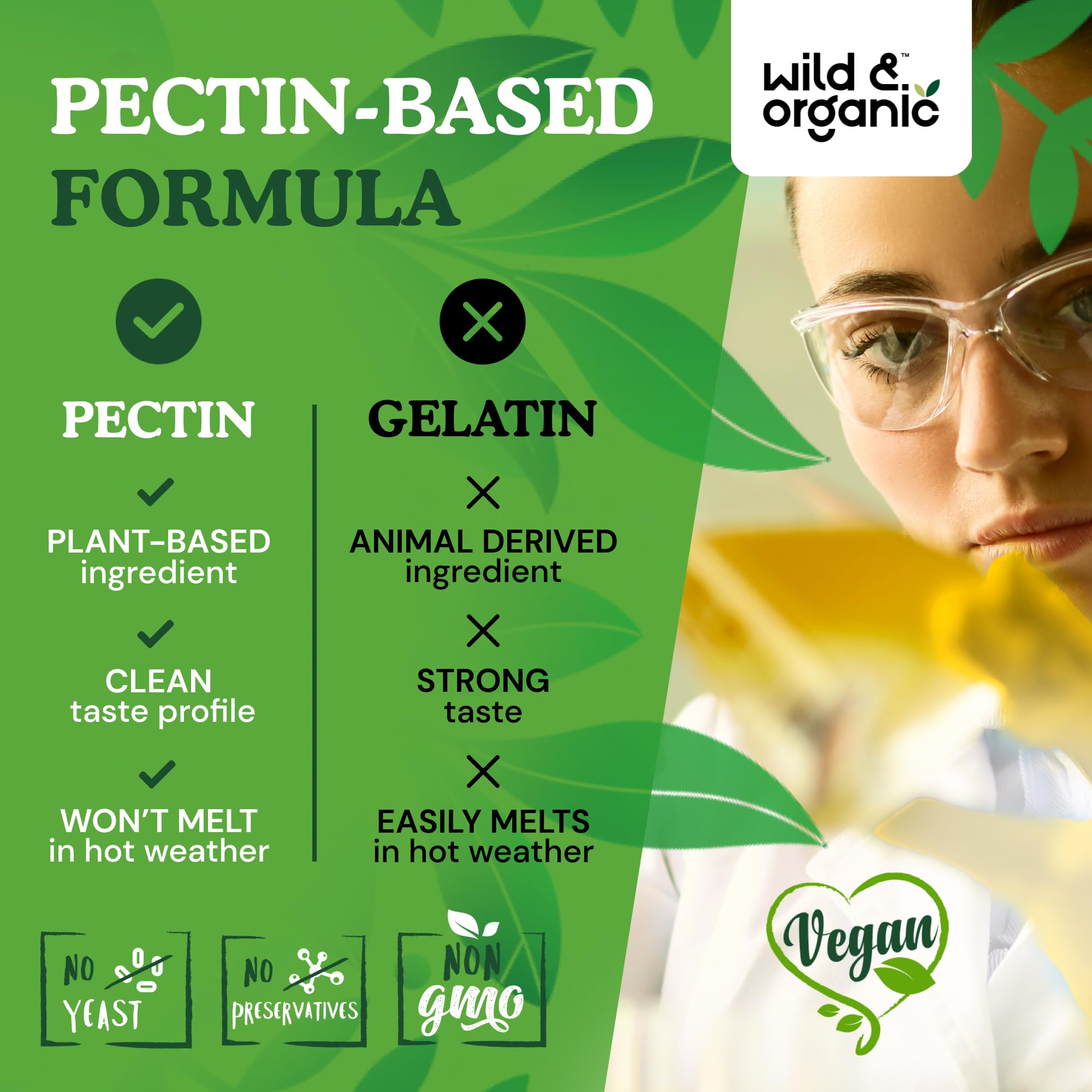 Gummy closeup reveals soft texture and appealing color for easy daily ingestion.