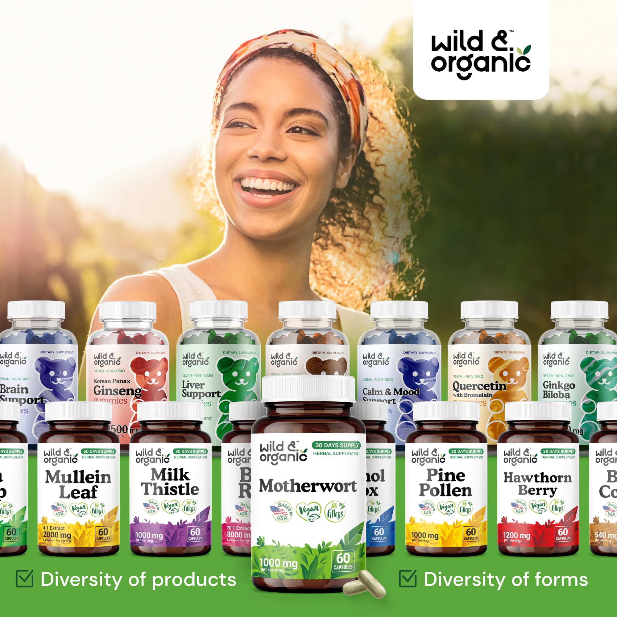 Wild & Organic packaging emphasizing gluten-free ingredients