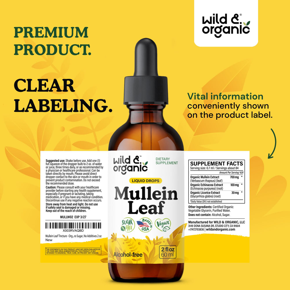 Alcohol-free claim highlighted on the bottle for a glycerin-based tincture.