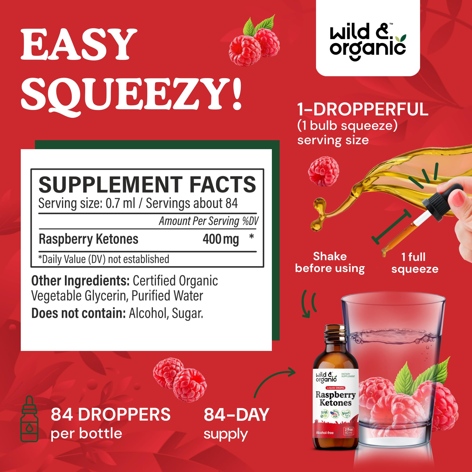 Product label front highlights 400 mg per serving for raspberry ketones extract