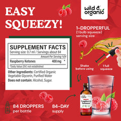 Product label front highlights 400 mg per serving for raspberry ketones extract