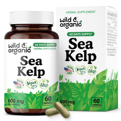 Wild & Organic Sea Kelp supplement bottle front view for immune support
