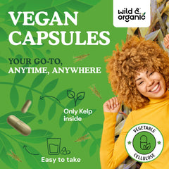 Wild & Organic Sea Kelp capsules arranged for daily routine and overall wellness