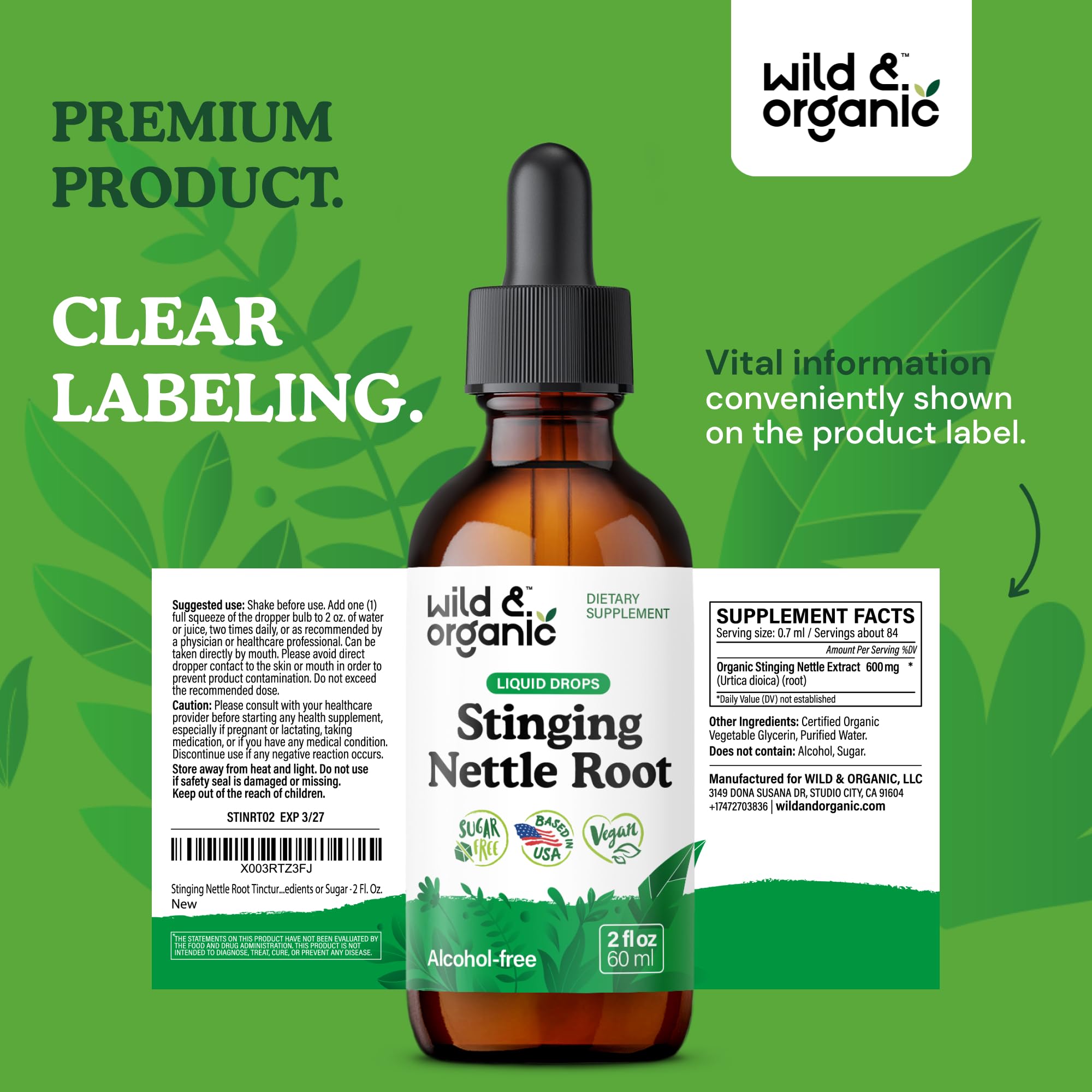 Shelf-ready bottle communicates a 42-day supply for ongoing use.