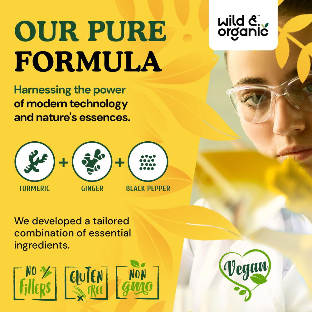 Wild & Organic bottle with glass of water for easy daily intake