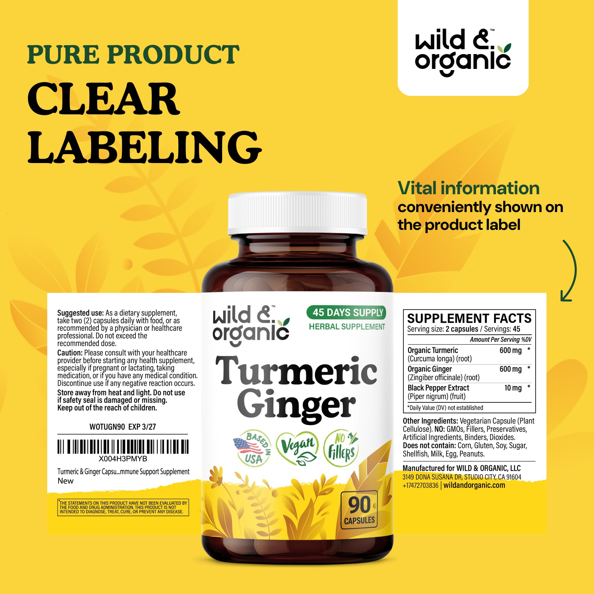 Wild & Organic capsules pour into hand, ready for daily dose