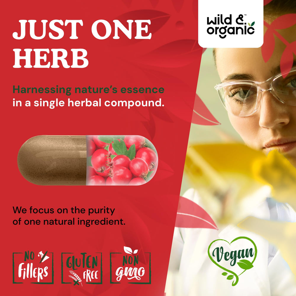 Wild & Organic Vegan-friendly packaging emphasizes plant-based capsule coating.