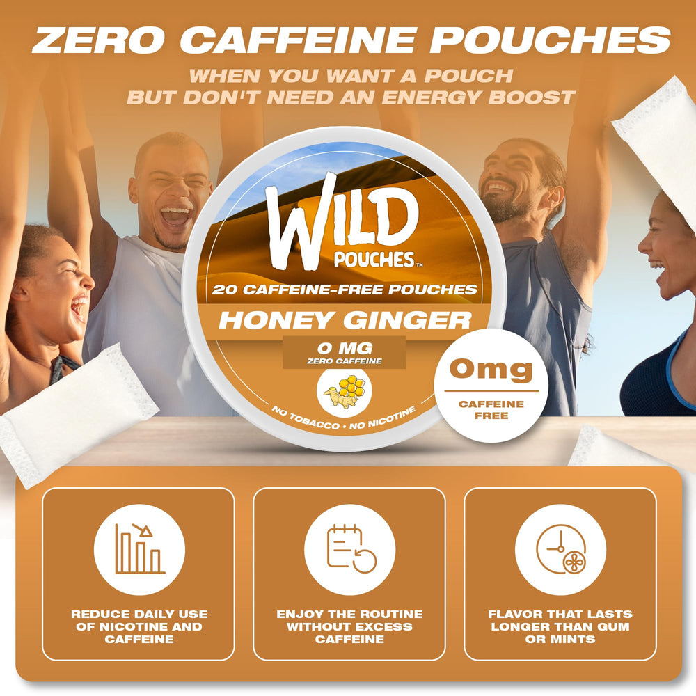 Wild Pouches Honey Ginger packaging USA image suggests high-quality domestic design