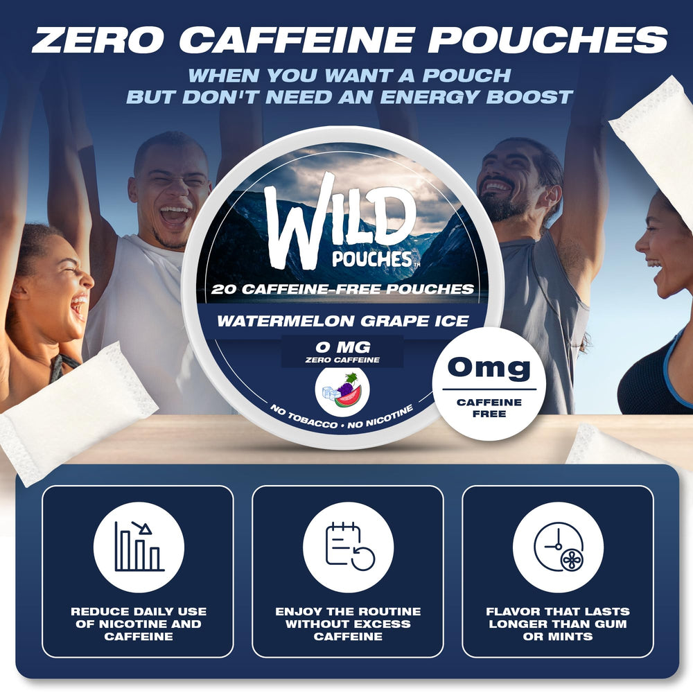 Wild Pouches iced watermelon grape 0mg USA design conveys quality.