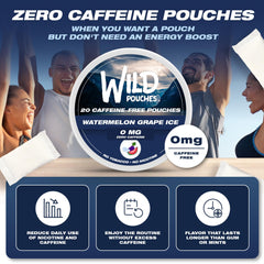 Wild Pouches iced watermelon grape 0mg USA design conveys quality.