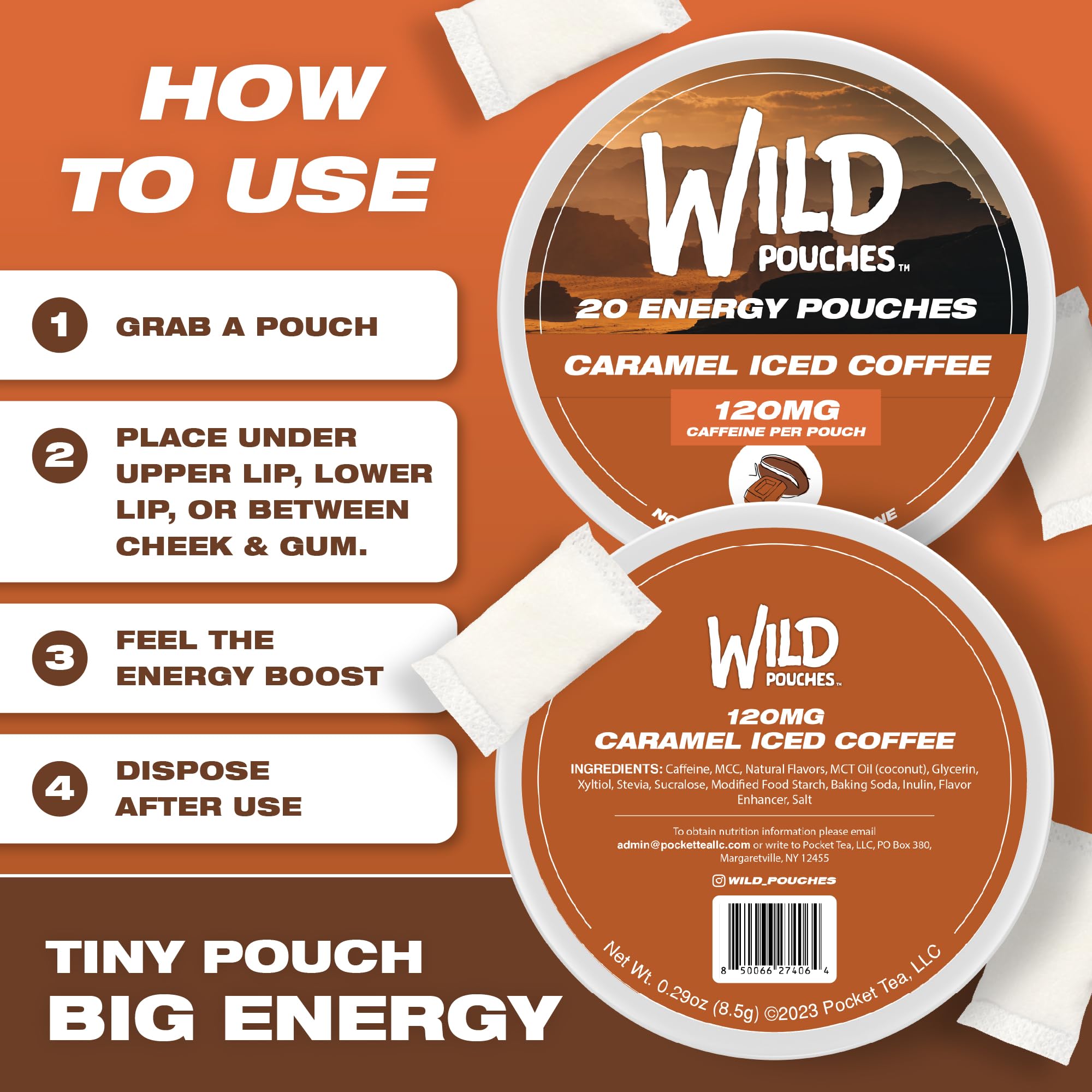 Wild Pouches nicotine-free option supports cleaner, focused caffeine routine.