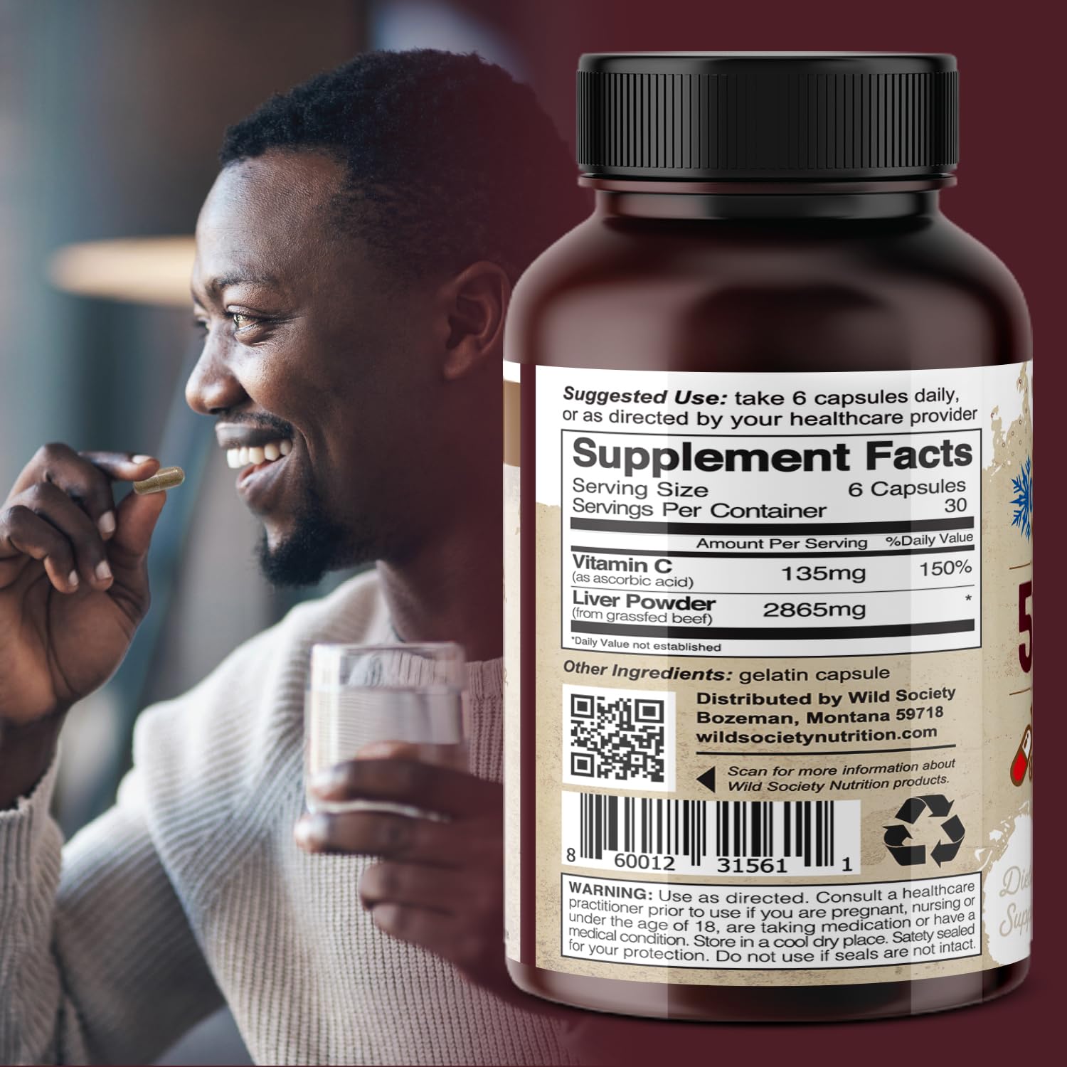 Wild Society package open: easy access to desiccated capsules