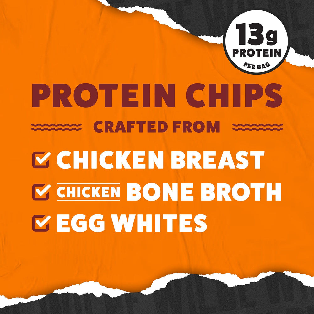 Wilde Chips ingredients list graphic highlighting real chicken and simple components