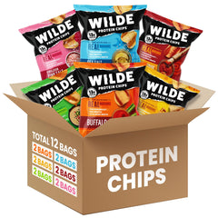 WILDE Chips variety pack with 12 bags for on-the-go protein snacking