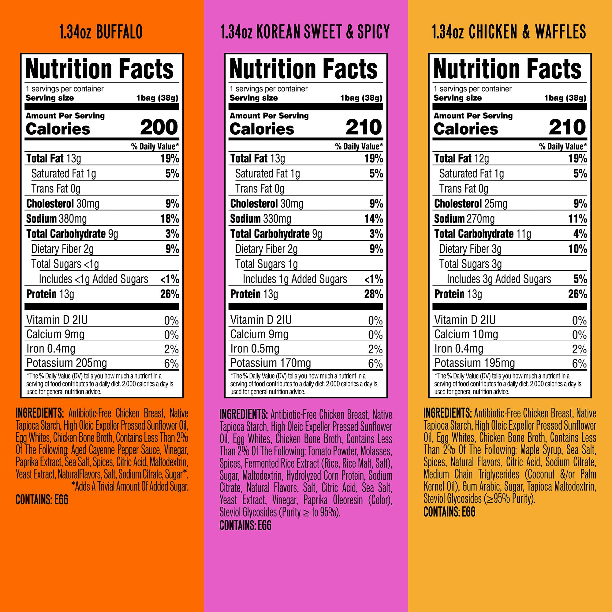 WILDE Protein Chips Chicken Waffles flavor pack shot, savory protein snack.