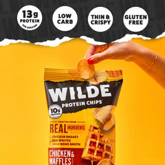 WILDE Protein Chips Korean Sweet & Spicy new flavor shot, bold taste profile.