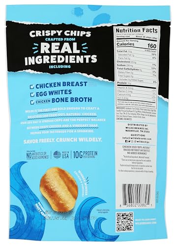 WILDE Snacks Protein Chips Sea Salt Vinegar close-up—crispy texture and tang