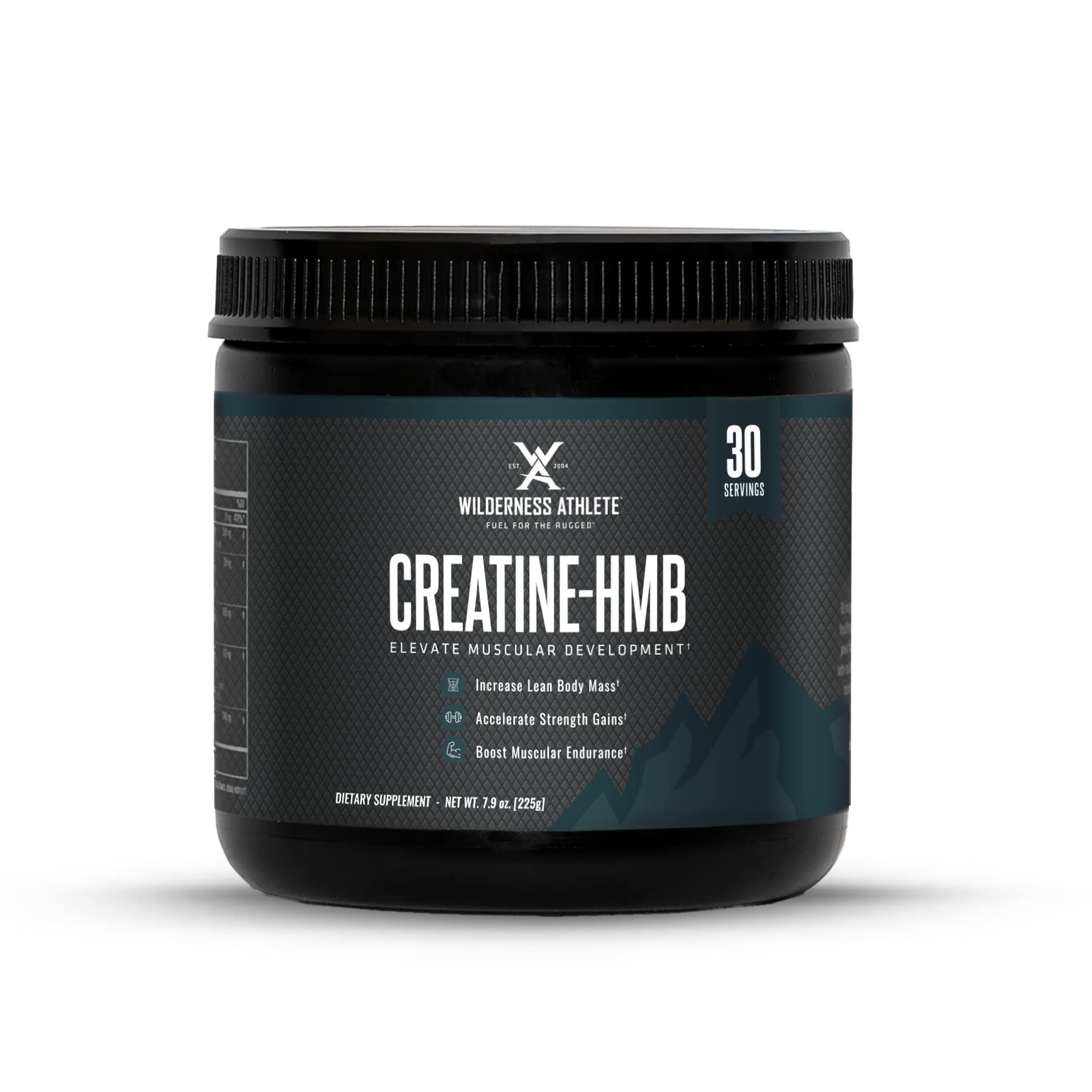 Wilderness Athlete Creatine HMB micronized powder jar for easy mixing and use