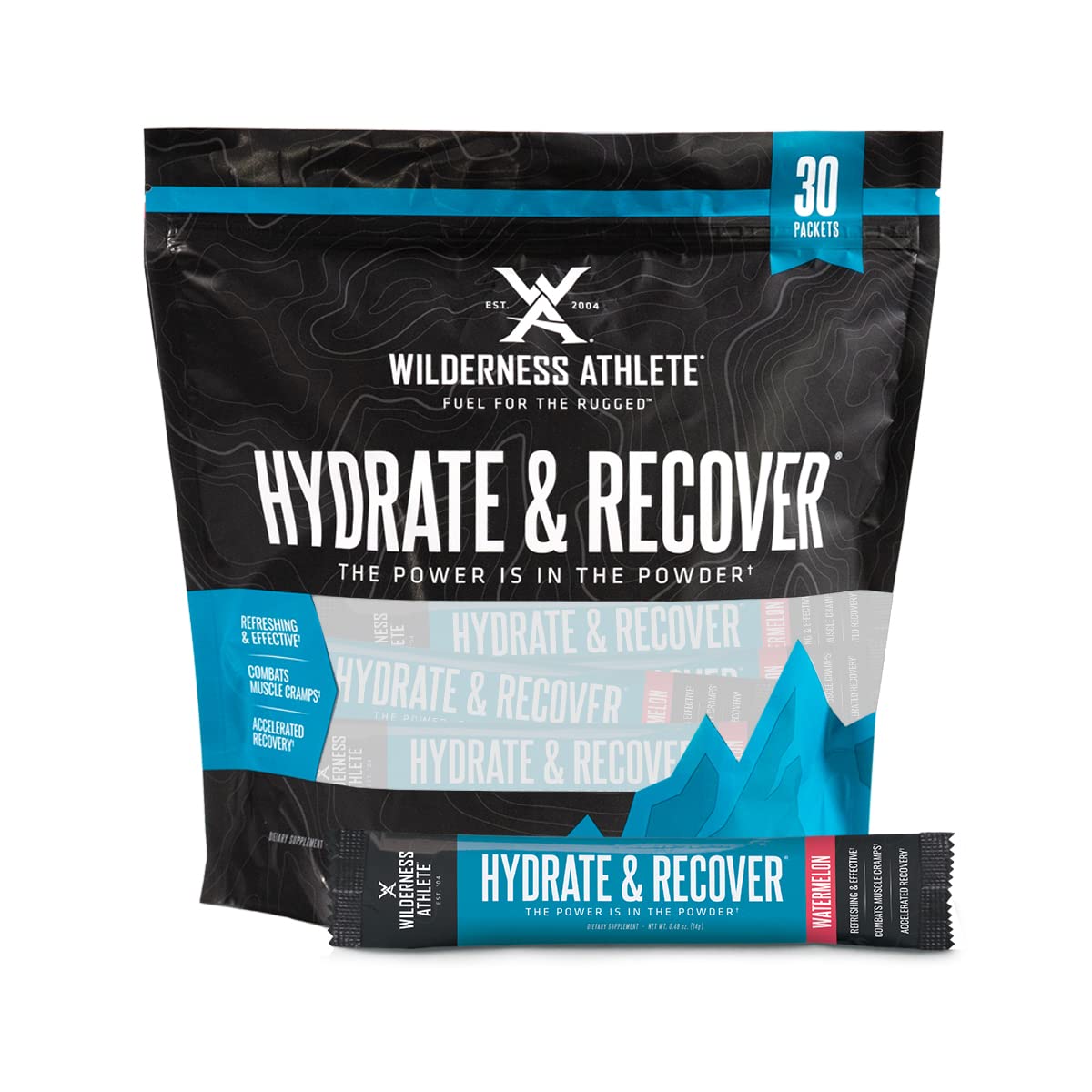 Wilderness Athlete Hydrate & Recover watermelon packets for on-the-go hydration