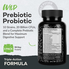 Two-pack Wild Foods bottles provide convenient daily probiotic support