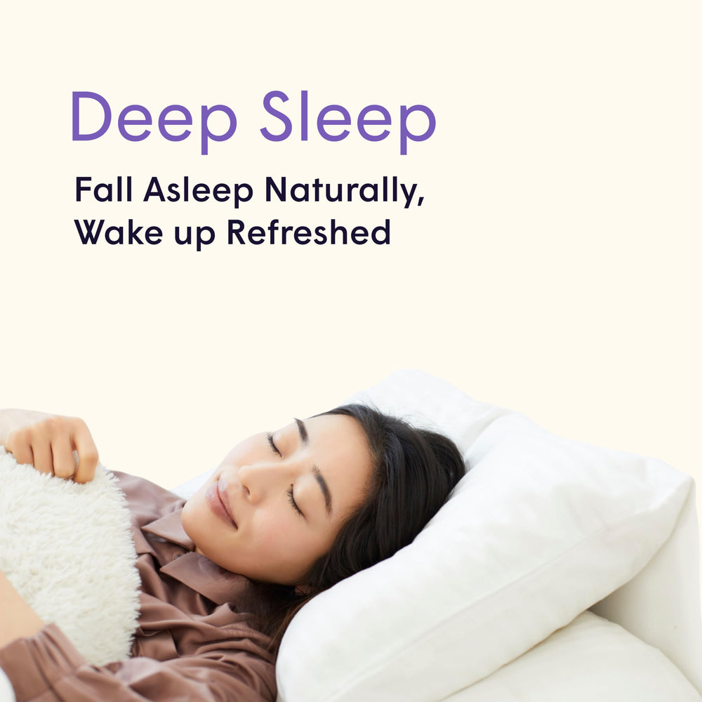 WILE Deep Sleep Gummies ingredients panel highlights melatonin and chamomile.