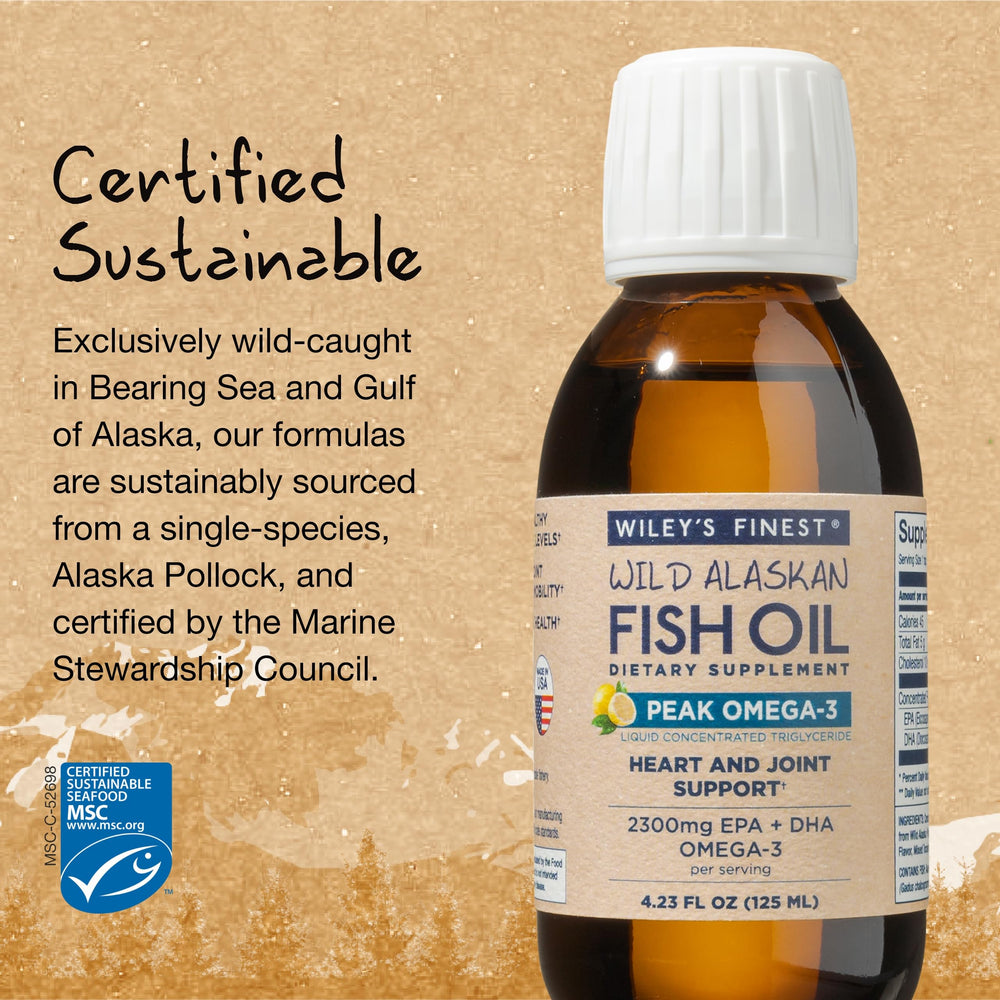Wiley's Finest MSC-certified sustainability symbol on packaging.