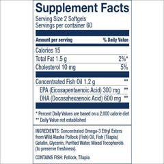 Close-up of Wiley's Finest Peak DHA softgels for burpless, high-potency omega-3.