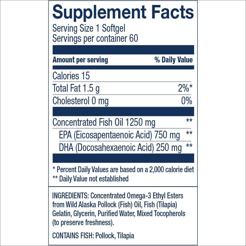 Closeup of Peak EPA and DHA softgels highlighting high-potency formula for daily use.