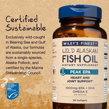 MSC seal on Wiley's Finest Peak EPA confirms sustainable sourcing.